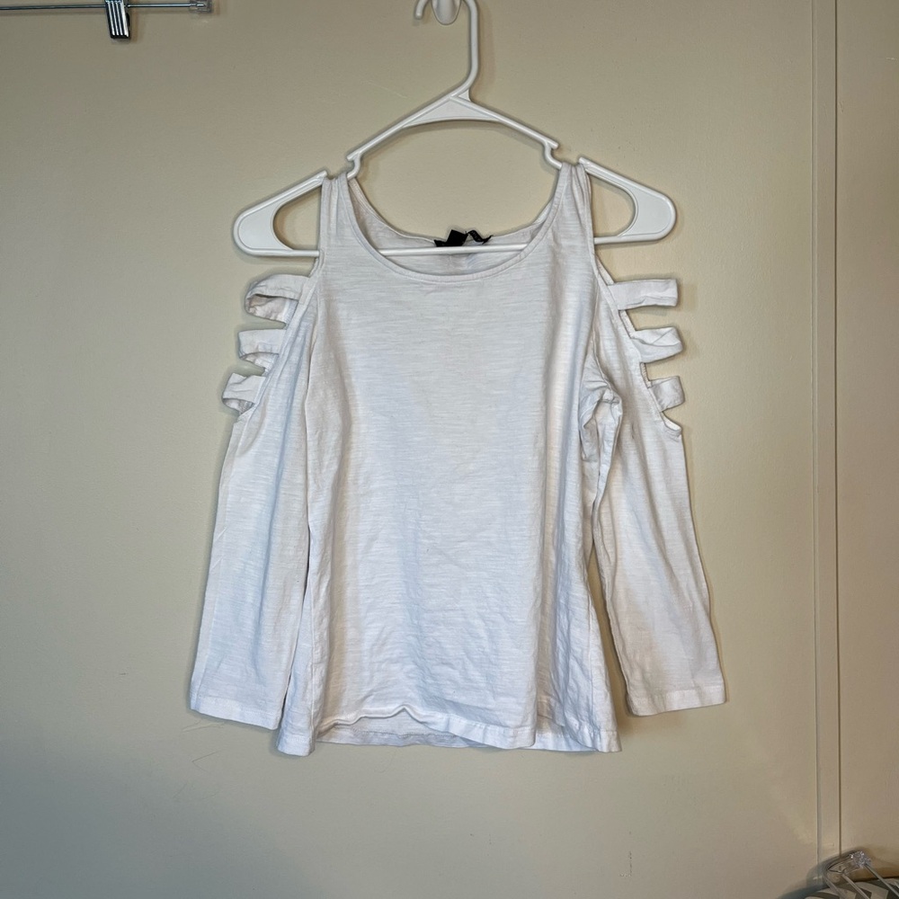 White Cold Shoulder Women's Top